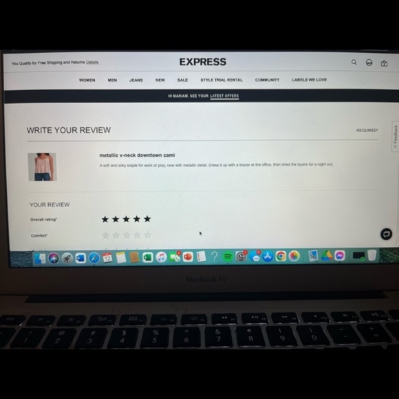 Express Metallic V-Neck Downtown Cami in the color “Ginger” Women’s Size X-Small - Picture 11 of 11